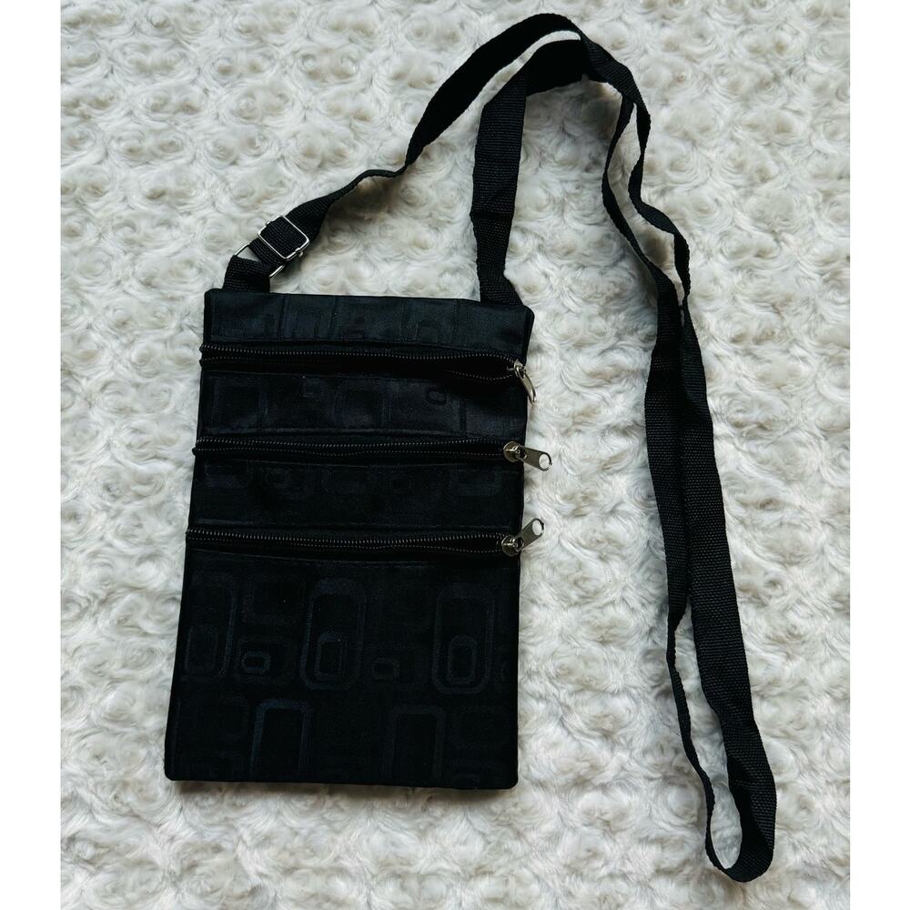 Crossbody Black Zippered Adjustable Travel Bag Purse